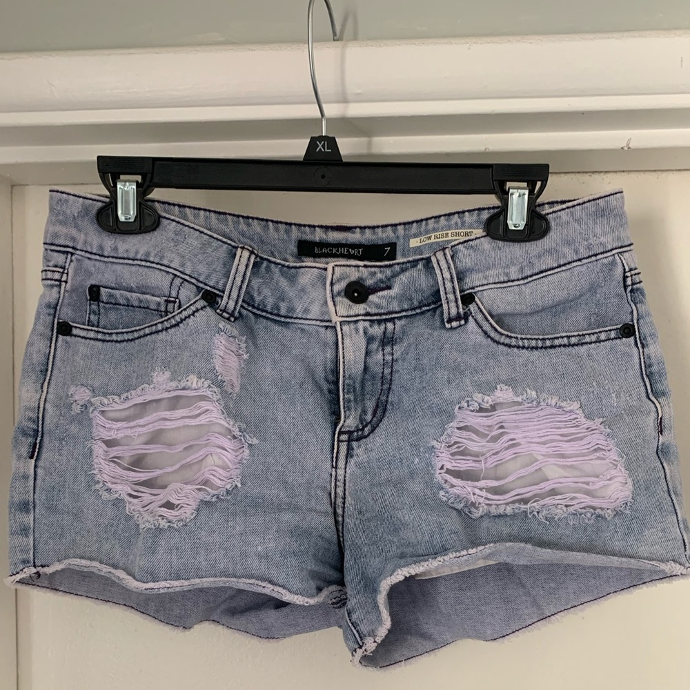 Lavender cutoff shorts